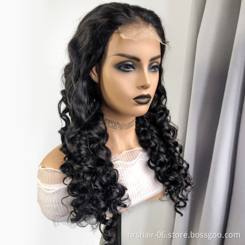 wholesale wigs 100% human hair 4x4 transparent lace closure glueless wigs loose deep human hair wig lace front